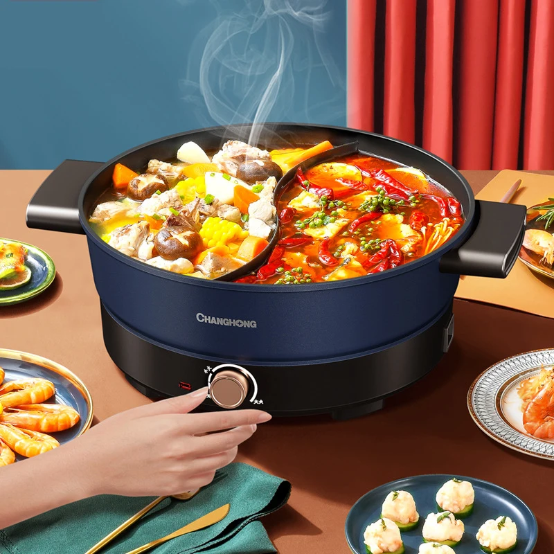 Plug-in Yuanyang electric hot pot multifunctional electric boiling pot household hot pot dormitory large capacity one basin 5