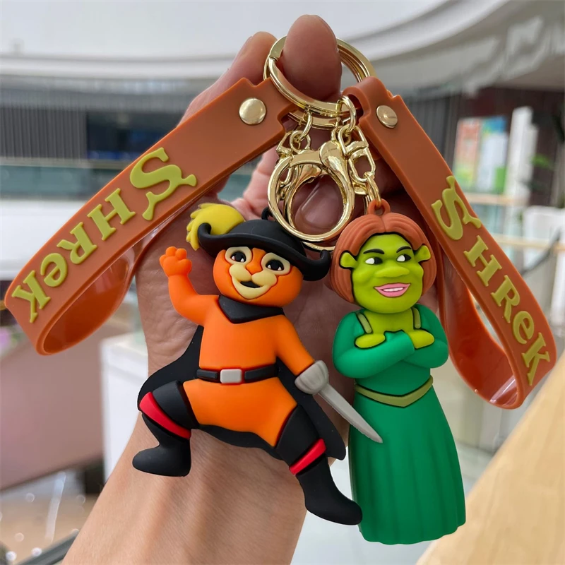 Kawaii game monster Shrek keychain cute cartoon 3D model silicone for children's Christmas gifts key chain bunny keychain balloon dog keychain