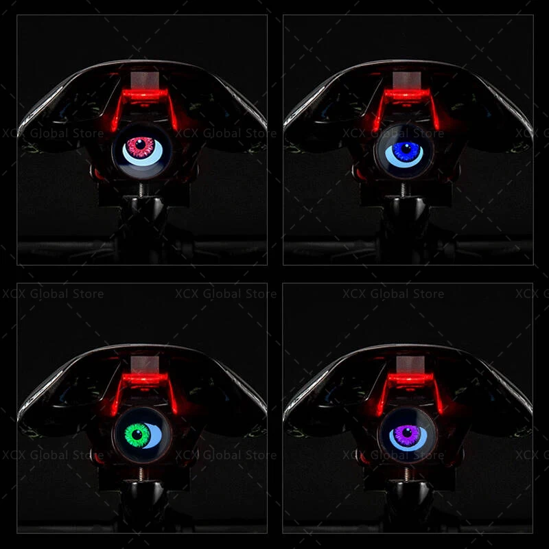 Demon Eyes Bike Tail Light – Smart Programmable LED Rear Light With Animated Displays, USB-C Rechargeable, IPX6 Waterproof