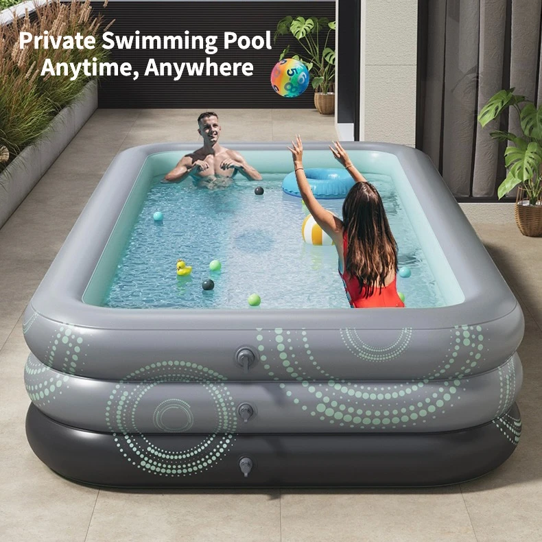 Plastic Pools MONEHANE Foldable Above Ground Pool, Non-Inflatable