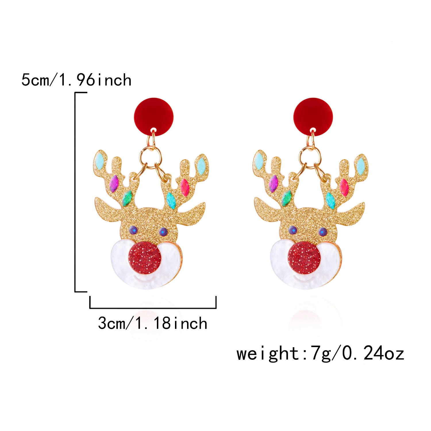 Minimalistischer Tropfenohrring aus Acryl mit Königsmuster für Frauen, süßer Weihnachtsmann, Elch, Weihnachtsbaum-Anhänger, Ohrring, Neujahr, Schmuck, Geschenk – Detail 13
