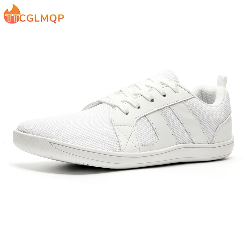 Fashion Men Wider Shoes Breathable Mesh Men Barefoot Wide-toed Shoes New Flats Soft Zero Drop Sole Wider Toe Sneakes Big Size 48