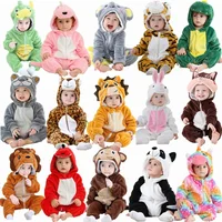 Winter Clothes for Babies Baby Pajamas One Piece Hooded Jumpsuit for Toddler Girls Boys Pijamas Dinosaur Kids Kigurumi Sleepwear 5