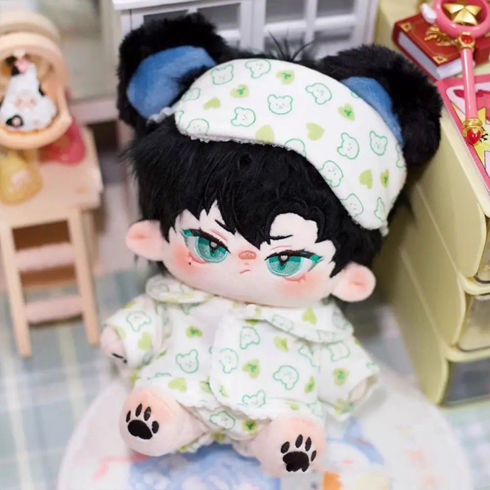 15cm/20cm Cotton Doll Pajamas Cartoon With Eye Mask Doll Sleep Clothes Stuffed Cotton Cute Bathrobe Dolls Accessories