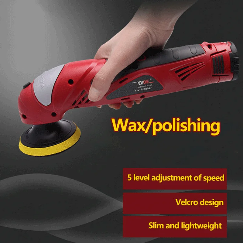 12V 2.0Ah Polishing machine Lithium battery Car polisher 5 level adjustment of speed Sanding Machine Waxing Power Tool