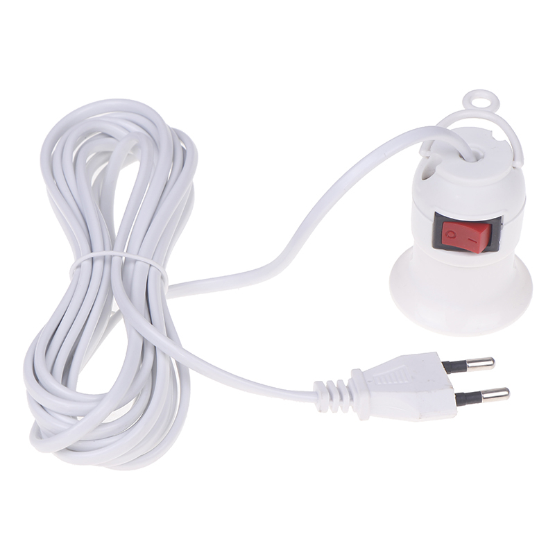 EU Plug 4M Power Cord Cables E27 Lamp Base Holder With Switch For Pendant Led Bulbs Fixture Hanglamp Suspension Socket
