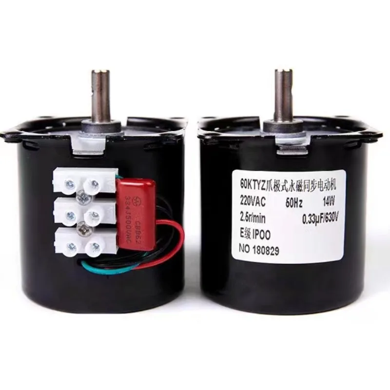 60Ktyz 14W 220V Ac Motore Sincrono A Magnete Permanente Cw/Ccw Motore A Bassa Velocità 2.5/5/10/15/20/30/50/60/80/110Rpm