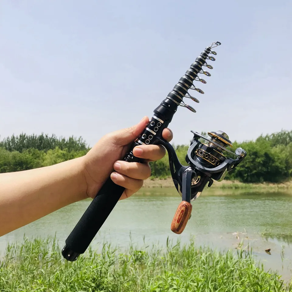 釣り道具セット 伸縮式ロックフィッシングロッド 3.0M カーボン