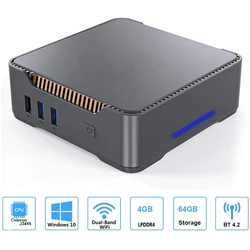 AK3V Mini PC Intel Celeron J3455 Quad Core LPDDR4 4GB 64GB Windows 10 Pro Desktop HD VGA Port 1000M BT4.2 Desktop PK GK3V PC