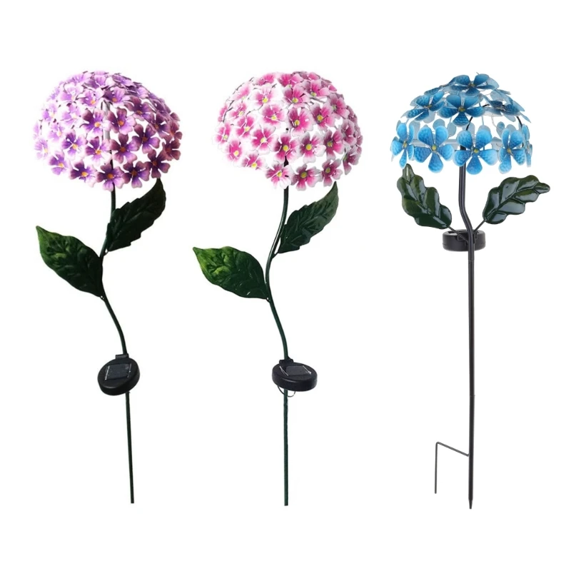 

Solar Garden Stake Lights Outdoor Waterproof Hydrangea Flower Solar Powered LED Light for Garden Patio Backyard Decor Dropship