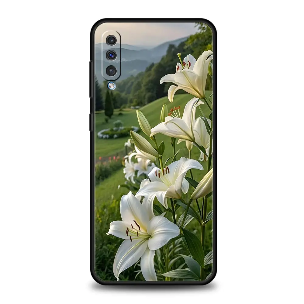 Realistic Lily Flower Print Phone Case Cover