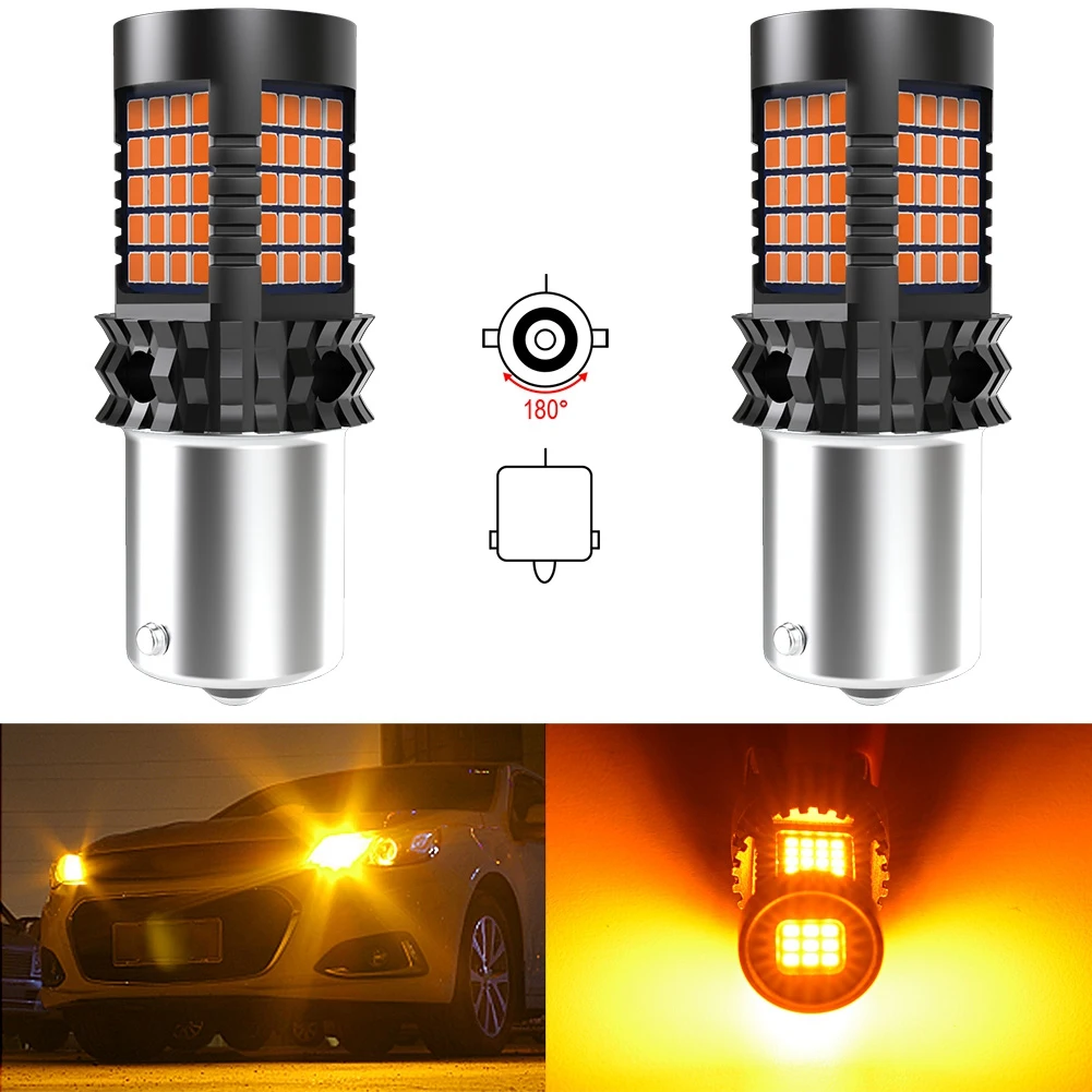 

Светодиодный желтый задний поворотный сигнал T20 7440 W21W Canbus, 2 шт.