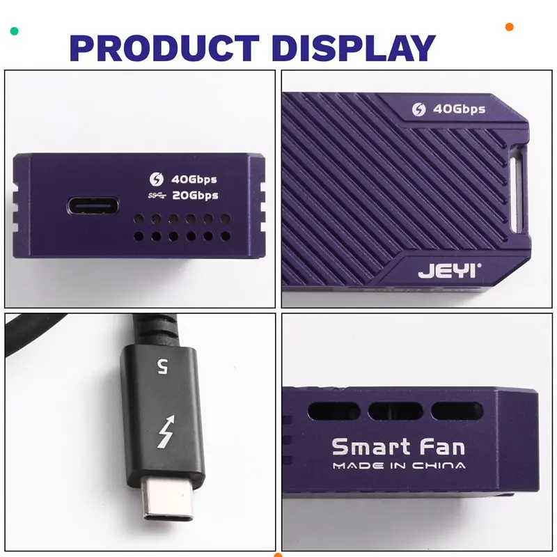 M09K JEYI USB4.0 40Gbps M.2 NVMe SSD 엔클로저 알루미늄 케이스 M.2 to USB Type-C 4.0 (썬더볼트 4/3 솔리드 스테이트 드라이브용)