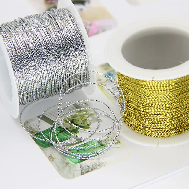 12 Colors 20 Meters 1mm Rope Gold Silver Red Rope Silk Thread Bracelet Tag  Clothing Sewing