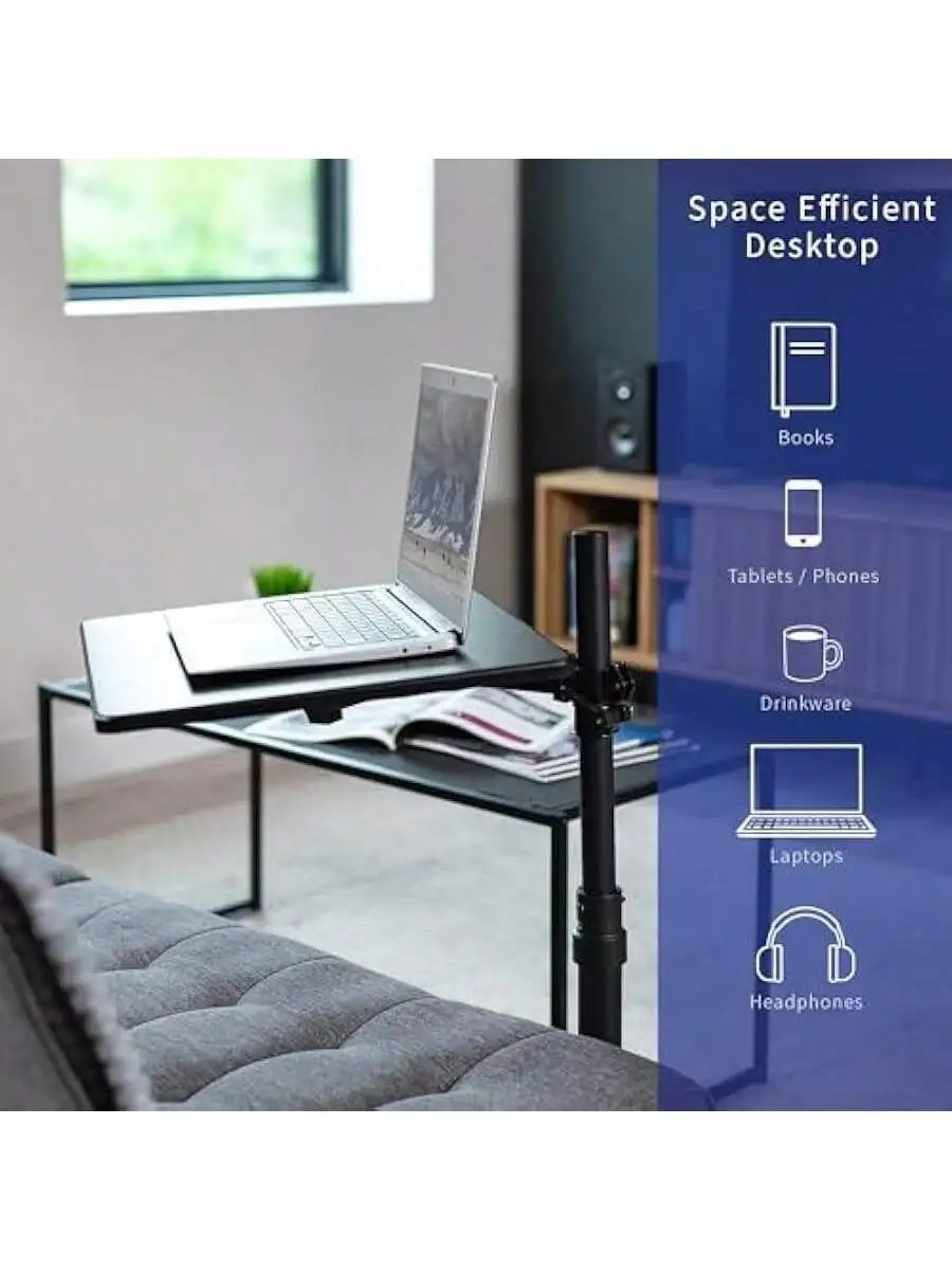 VIVO 20 inch Over Couch Swivel Table Laptop Desk for Remote Work Portable Recliner Workstation with Height Adjustable Sw 6