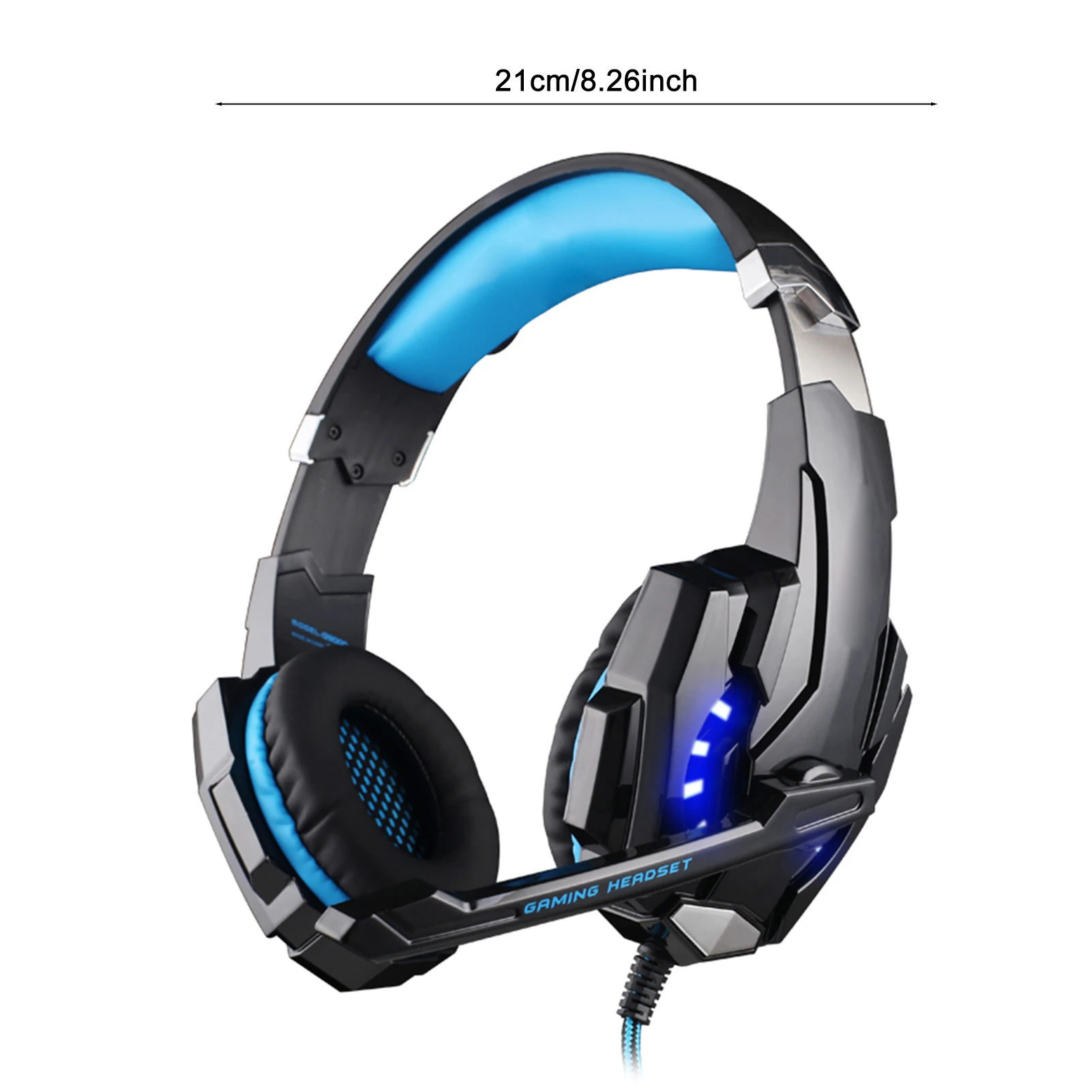 3.5mm 오버이어 게임 헤드셋 노이즈 차단 마이크가 장착된 게임용 헤드셋 노트북 데스크탑 PC 태블릿용 LED 조명 볼륨 조절