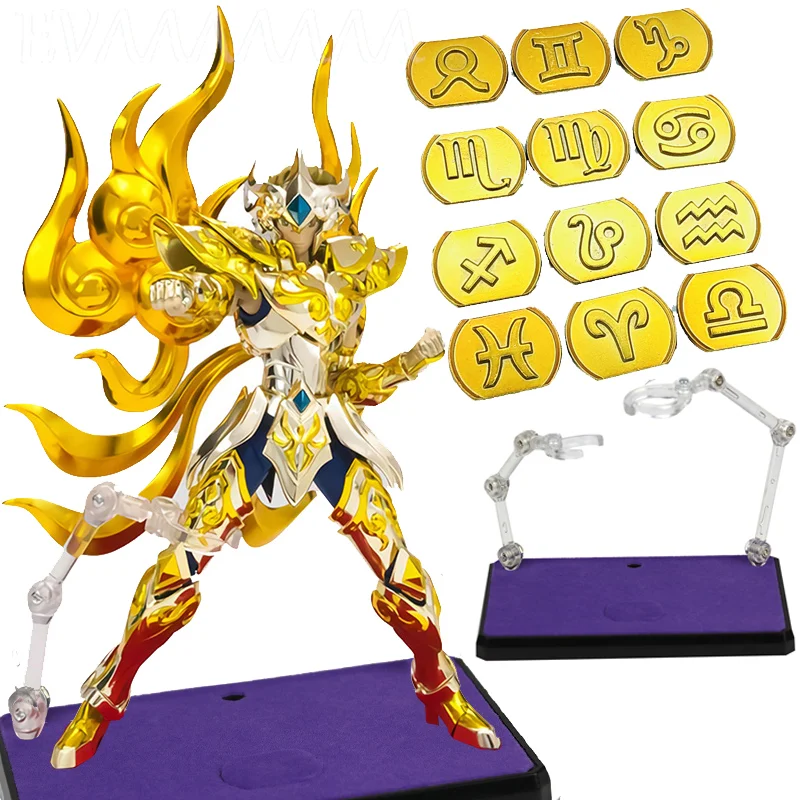 Saint Seiya Myth Cloth Soul Of Gold Ex Stand Staffa Di Supporto Base Limited Purple Ver. Con Badge In Metallo Per Giocattoli Modello Shf