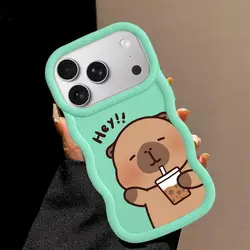 Cute Cartoon Capybara Soft Phone Cover Case - iPhone 15 Plus (Mix01)