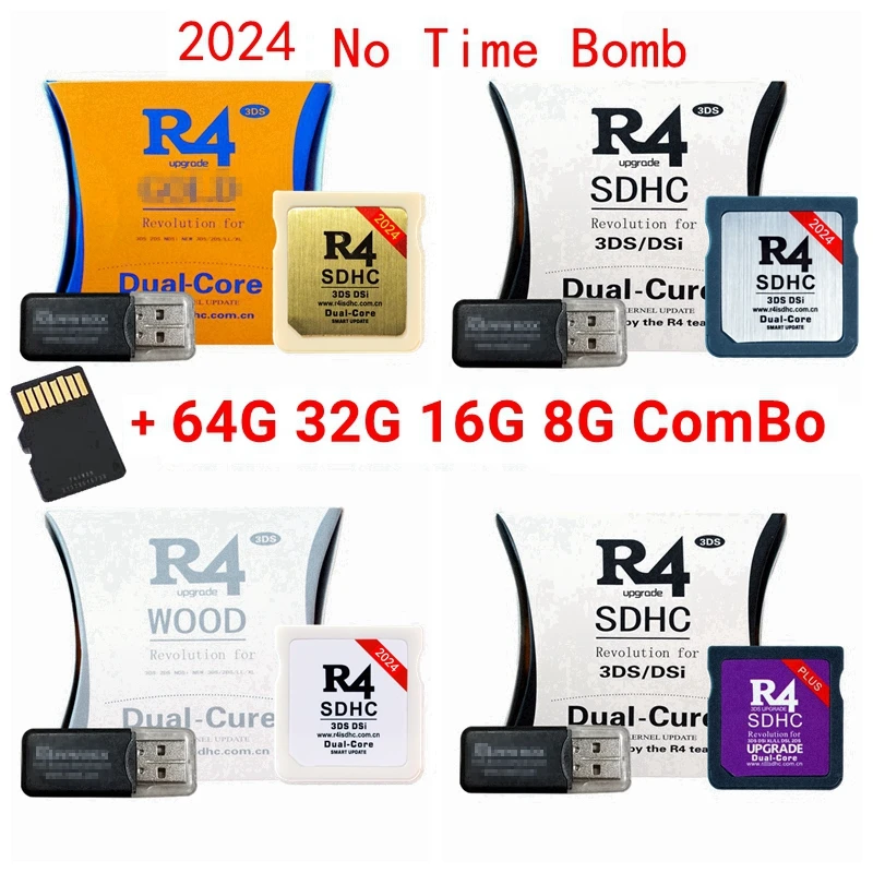 

NEW 2024 R4 Card Adapter + 64G/32G/16G/8G TF Card