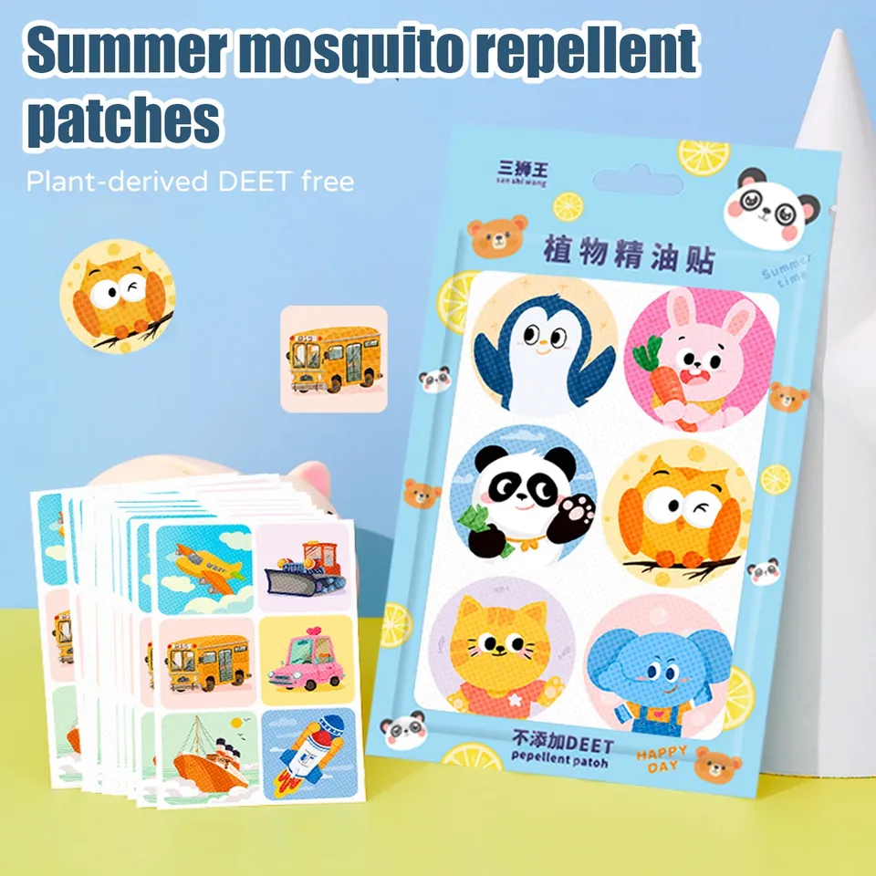 36 Pcs Cartoon Mosquito Repellent Patch, Plant Essential Oil, Suitable for Children and Infants Outdoor Summer Insect Protection