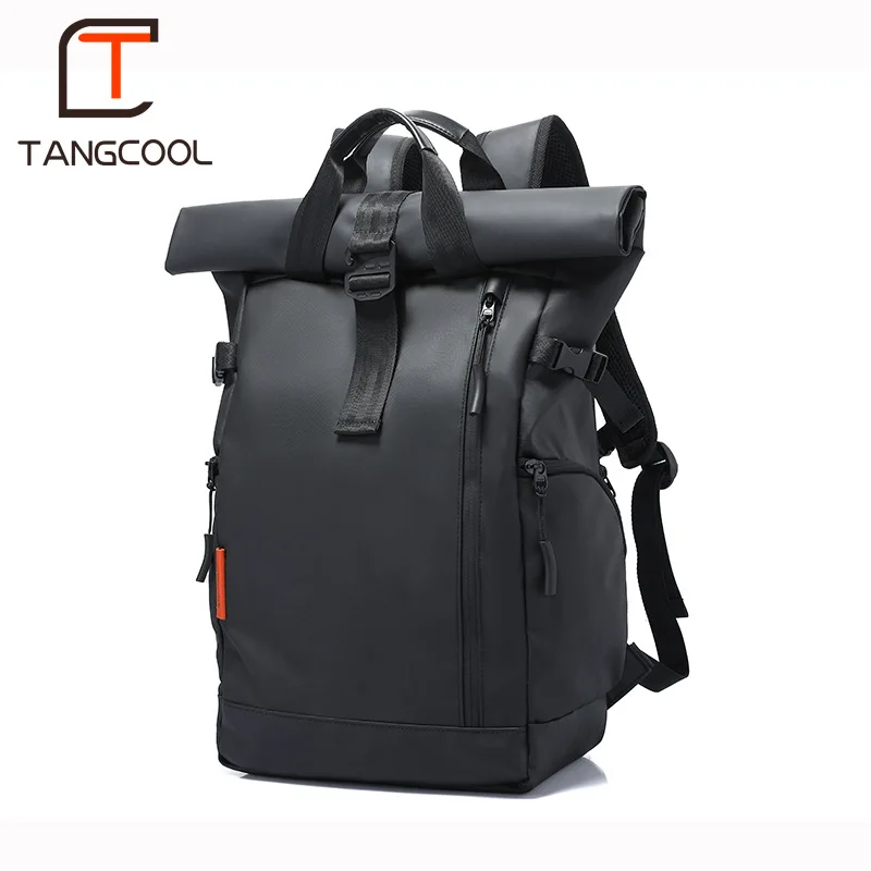 

Tangcool Men Large Capacity 15.6" Laptop Backpack Multifunction Roll Top Travel Bag For Man Waterproof Business School Backpack