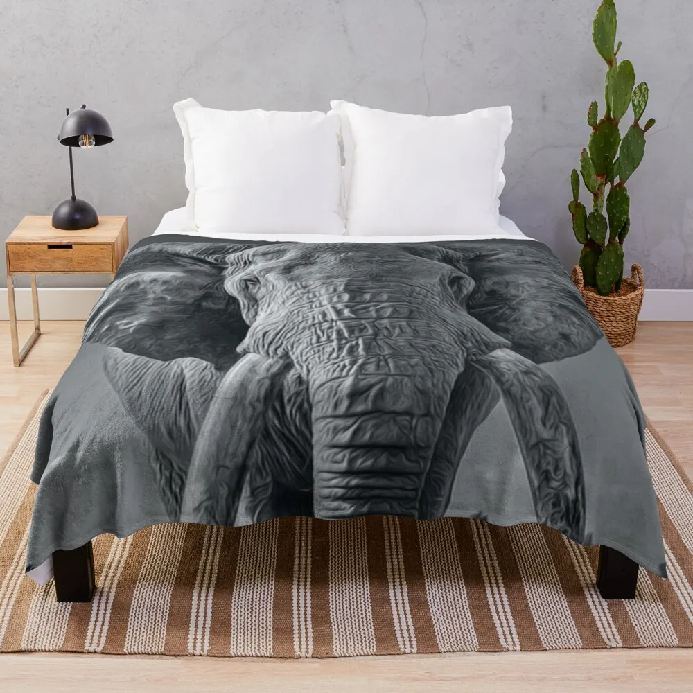 

THE GREAT ELEPHANT Throw Blanket sofa Hairy Blanket