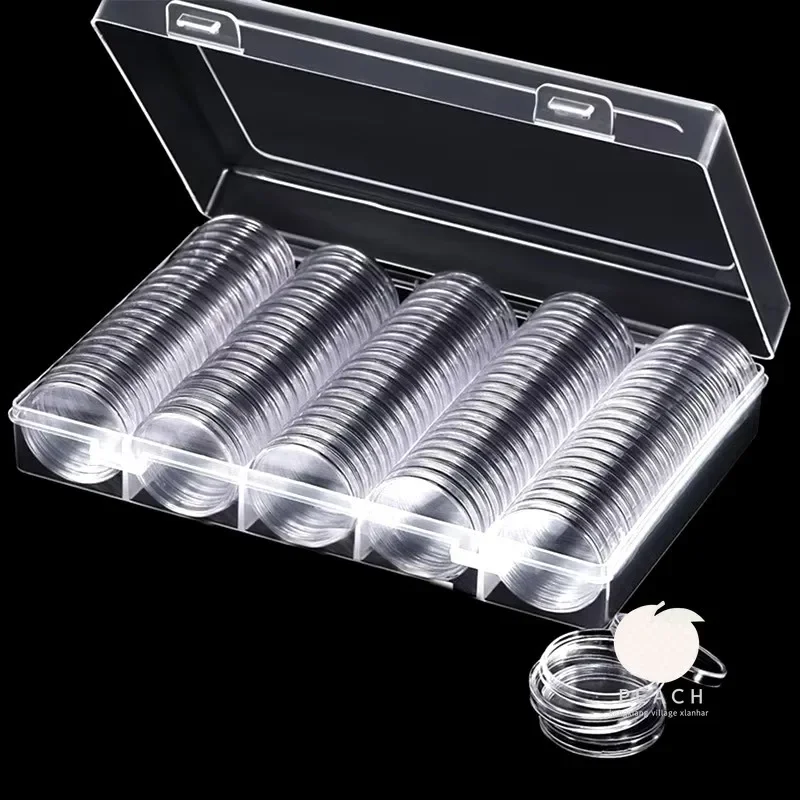 50 Fundas Transparentes Para Monedas – Protectores De PVC De Un Solo Bolsillo | Ideal Para Coleccionistas Y Organizadores