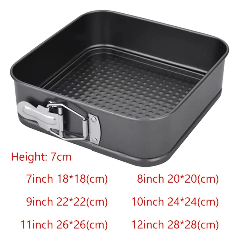 1Pcs New Carbon Steel Baking Mould Non-Stick Square Cake Baking Pan 7-12inch Leakproof Cake Mould for Home Kitchen Bakery