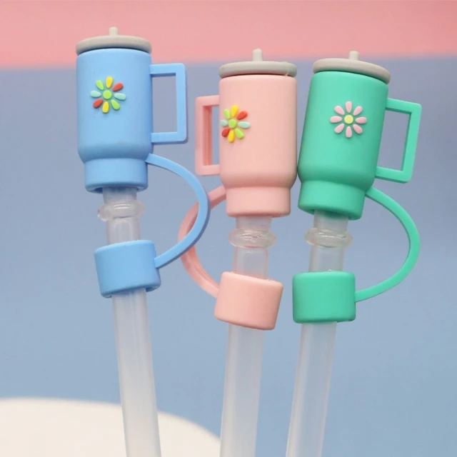 Silicone Straw Stopper 3 Pcs Silicone Straw Tips Cover Cute Reusable  Drinking Straw Tips Lids Covers Cap- Proof Straw Plugs for Cup Straws  Assorted Color Rubber Straw Cover 