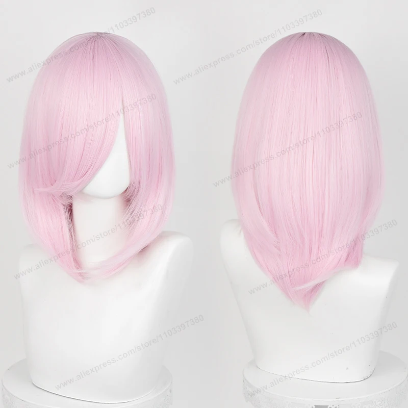 Anime 40cm Medium Basic Synthetic Bang Blond Cosplay Wig Black White Red Pink Green Brown Gold Blue Women Heat Resistant Hair