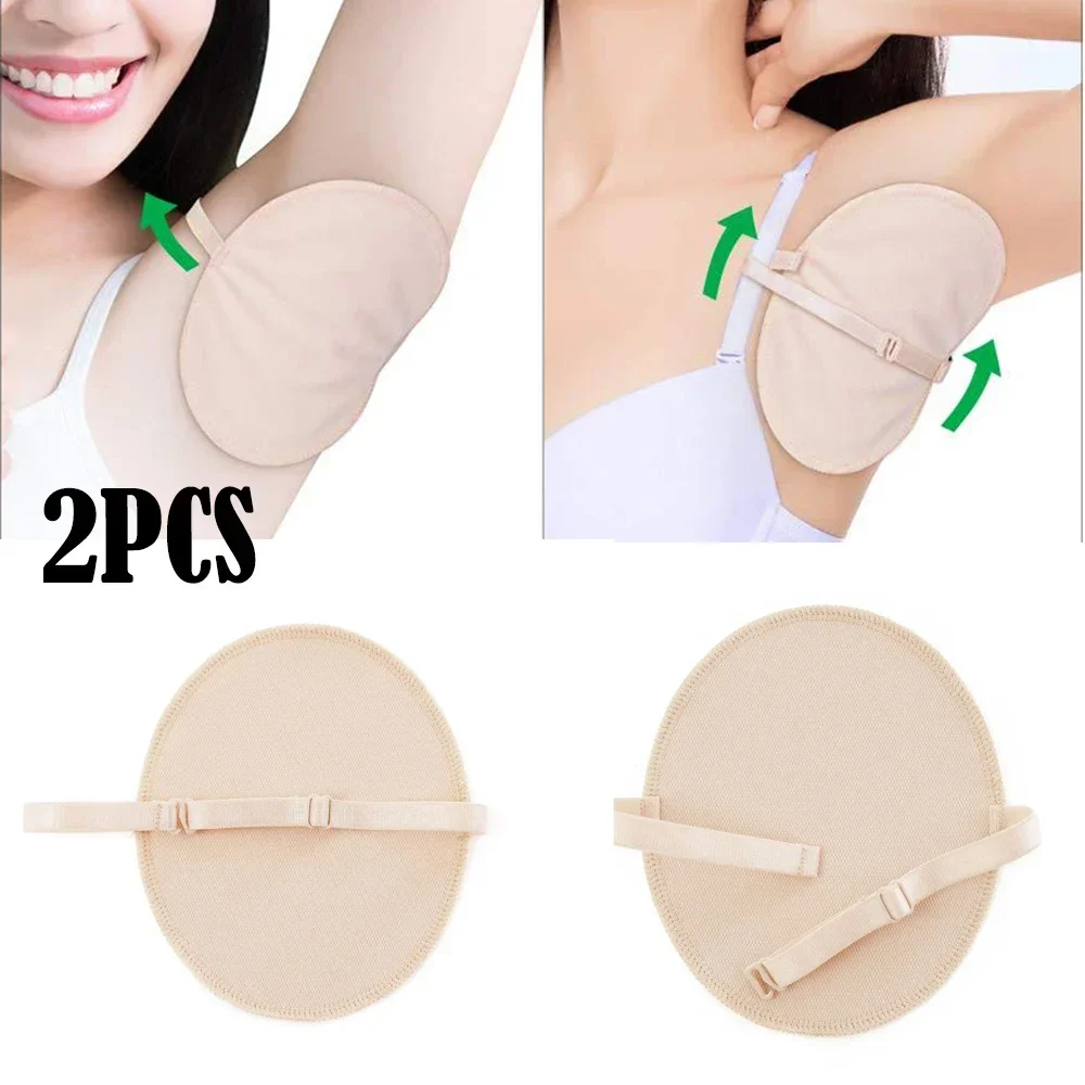 Underarm Sweat Pads 2 Pcs Underarm Pads Reusable Adjusted Breathable Cotton Armpit Anti Sweat Strap Pads for Women Cotton Underarm
