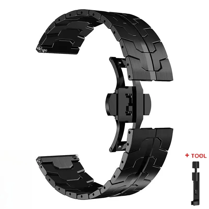 Luxury 22mm Stainless Steel Strap - Premium Metal Bracelet Watchband