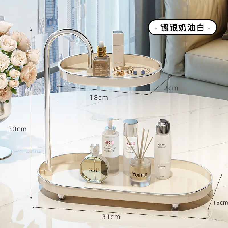 Light Luxury Bathroom Storage Rack for Dressing Table Skin Care Products Entrance Desk Key Miscellaneous storage rack,makeup organizer,bathroom shelf,bathroom shelf rack,bathroom storage rack,wall shelf organizer,storage tray,countertop storage rack