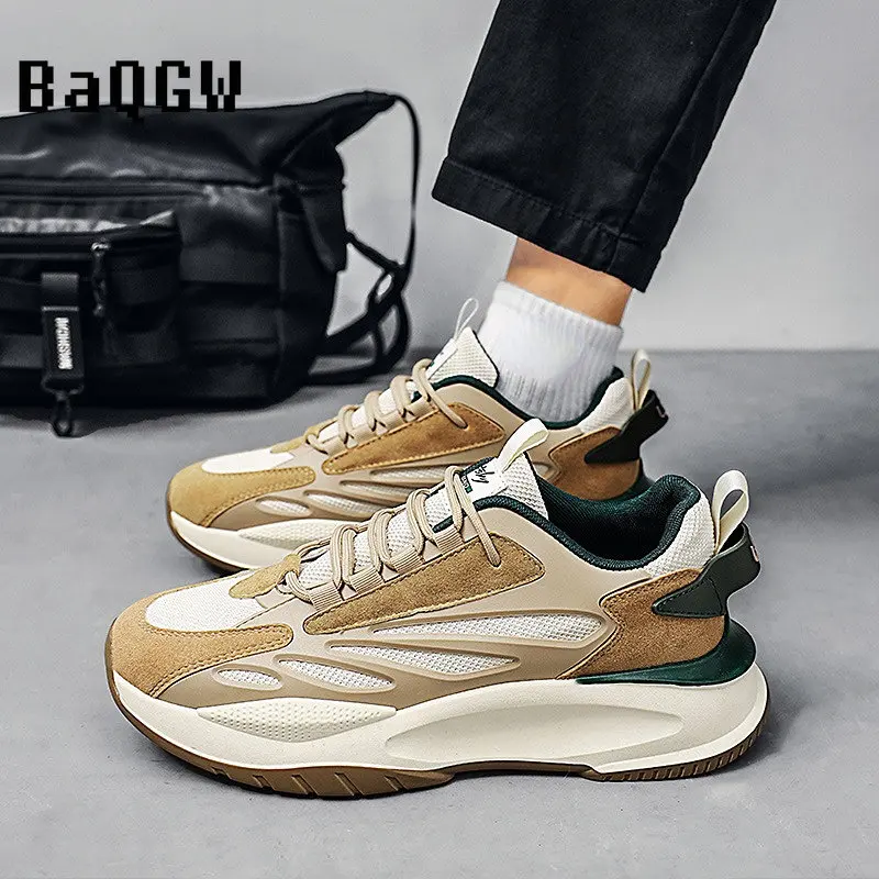 

Spring New Men Shoes Fashion Casual Sport Platform Sneakers Flat Casual Sport Vulcanized Shoes Comfortable Light Running Shoes