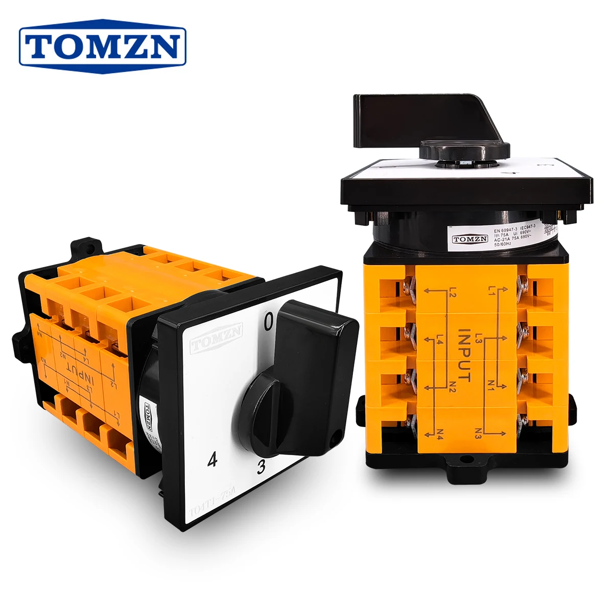 Tomzn-interruptor de Comutação de Came To4t175a Passos Entrada Saída 230v 75a Monofásico 01234