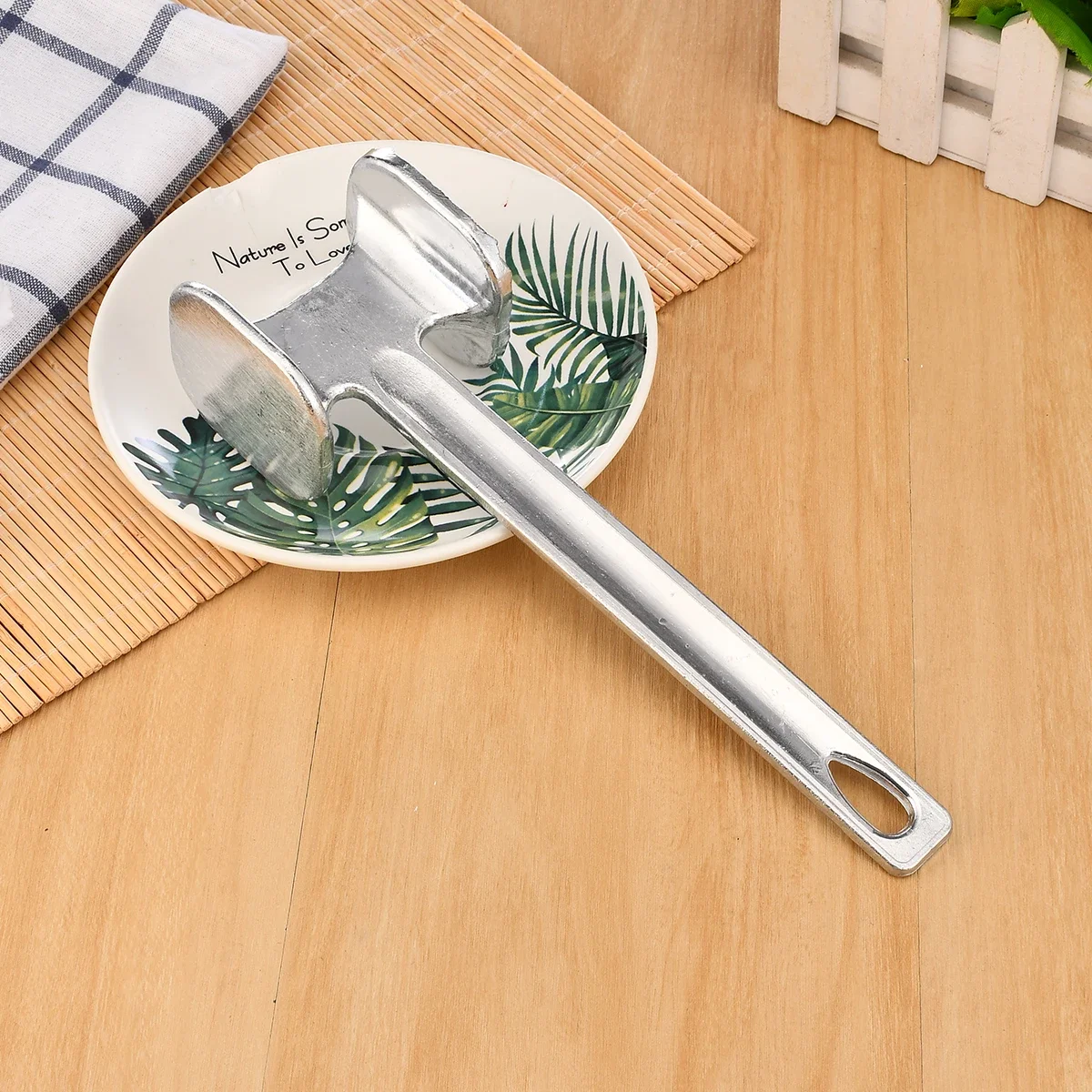 Home Single Side Hammer Aluminum Alloy Steak Hammer Pine Meat Pork Chop Single Side Pork Chop meat tenderizer hammer