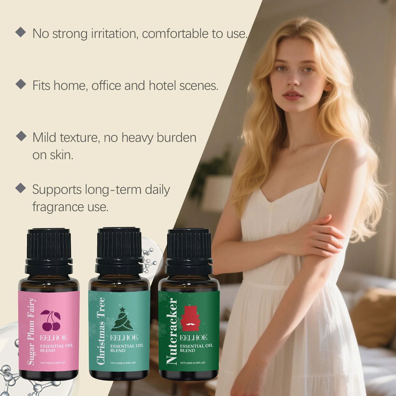 EELHOE Fragrance Essential Oil Set Home Fresh Natural Fragrance Christmas Atmosphere Multi-Purpose Aromatherapy
