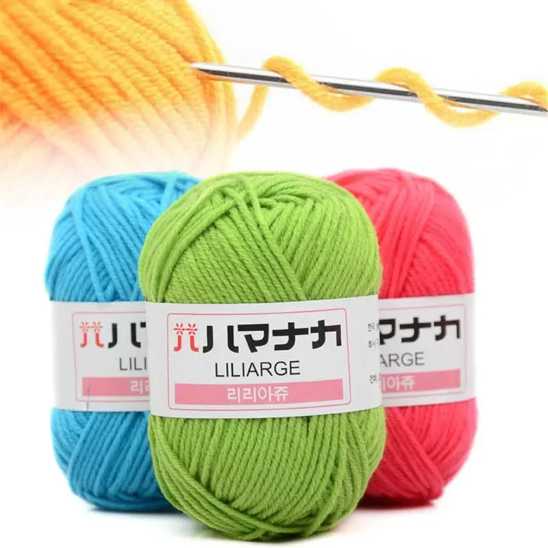 Cotton Yarn 4PLY 25g Soft Babycare Thick girls Crochet Colorful Yarn DIY Hand Craft Knitting 1pc
