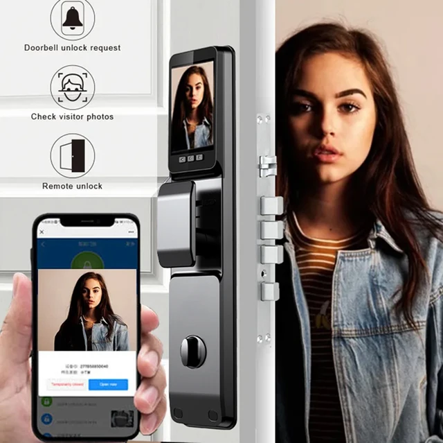 TYSH Tuya Smart Door Lock 3d Face Recognition Automatic Smart Locks With Camera Smart Biometric Security Door Lock 5