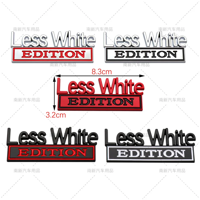 

Car metal leaf board logo Less White EDITION modified body badge sign