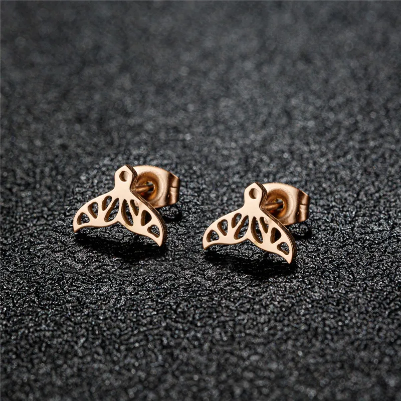 Goldene Koreanische Minimalistische Edelstahl-Ohrstecker für Damen Mode 2025 Schmuck Hund Volleyball Musik Ohrstecker Geschenk Großhandel – Detail 39