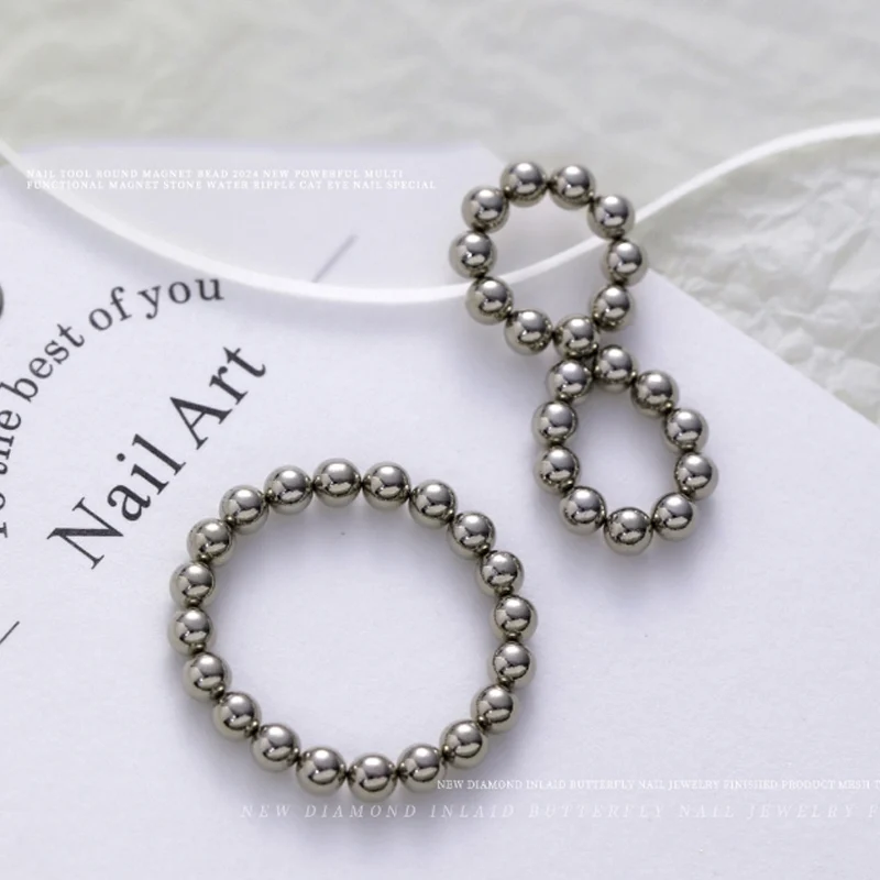 New Nail Art Magnet Popular Round Cat Eye Magnetic Bead Powerful Sparkling Ice Flower Nail Art Steel Bead Magnet Tools ﻿
