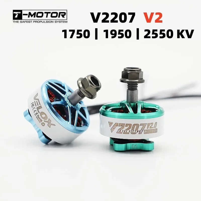T-Motor Velox V2207 V2 2207 1750Kv 1950Kv 5-6S / 2550Kv 4S Motore Brushless Per Fpv Racing Drone Quadcopter Freestyle Rc Parts