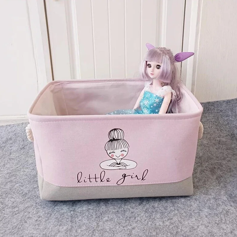 Baby Toys Storage Basket Gift Basket Foldable Canvas Fabric Laundry Basket for Clothes Books Home Organization Room Decor 5