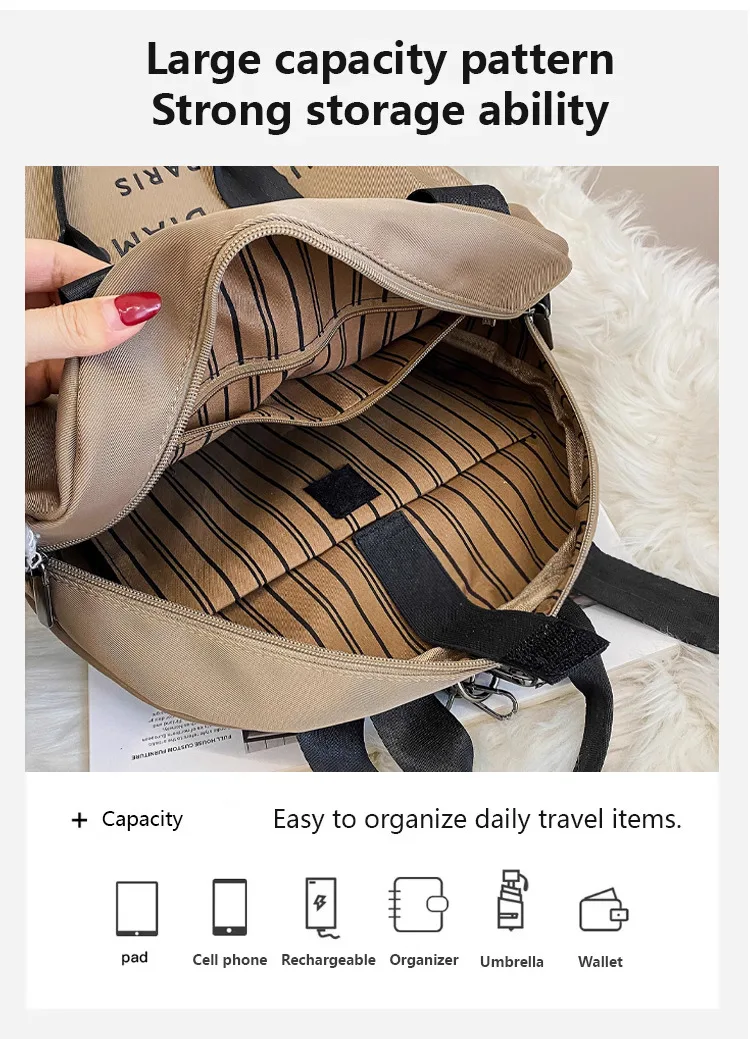 GMY Women's Large Capacity Backpack - Multi-purpose Stylish Minimalist Shoulder Bag, Ideal for Daily Use, Travel & Work