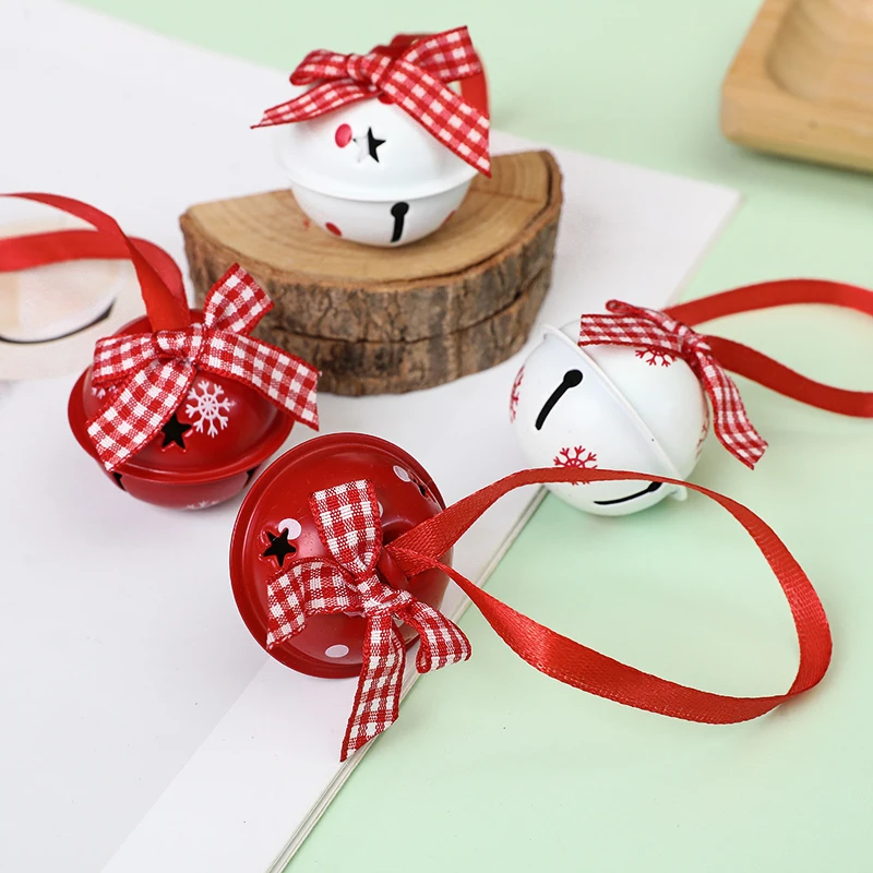 Description Picture 6 of item12Pc Christmas Snowflake Jingle Bell With Bowknot Xmas Tree Metal Bell Hanging Pendant DIY Christmas New Year Navidad Noel Decor