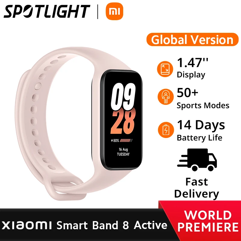  [World Premiere]New Xiaomi Mi Band 8 Active Global Version 1.47" Display 50+ Fitness Modes Heart Rate SpO2 Monitoring Smart band 