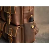 Genuine Leather Men's Backpack Vintage Bag Outdoor Travel Backpack Fitness bag Laptop Backpack Schoolbag For Laptop 17 Inch 4