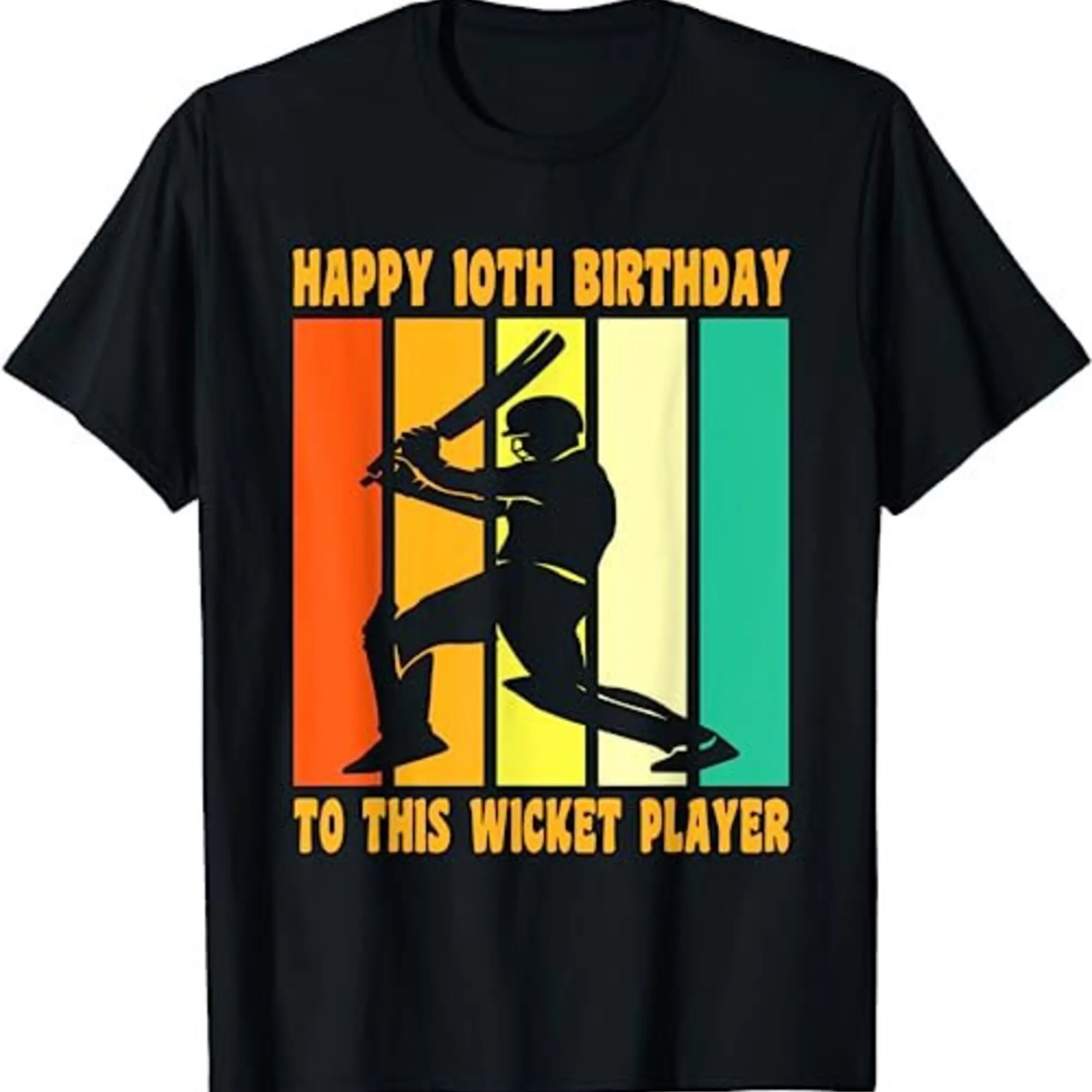 Happy 10 Birthday Year Old Vintage Cricket 10Th T Shirt Sweat 16710