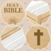 Beige Matthew 6 Holy Bible Book Pillow That Opens with Bible Text Scriptures Christian Gift Stuffed Plushie Bible-Pillow 4